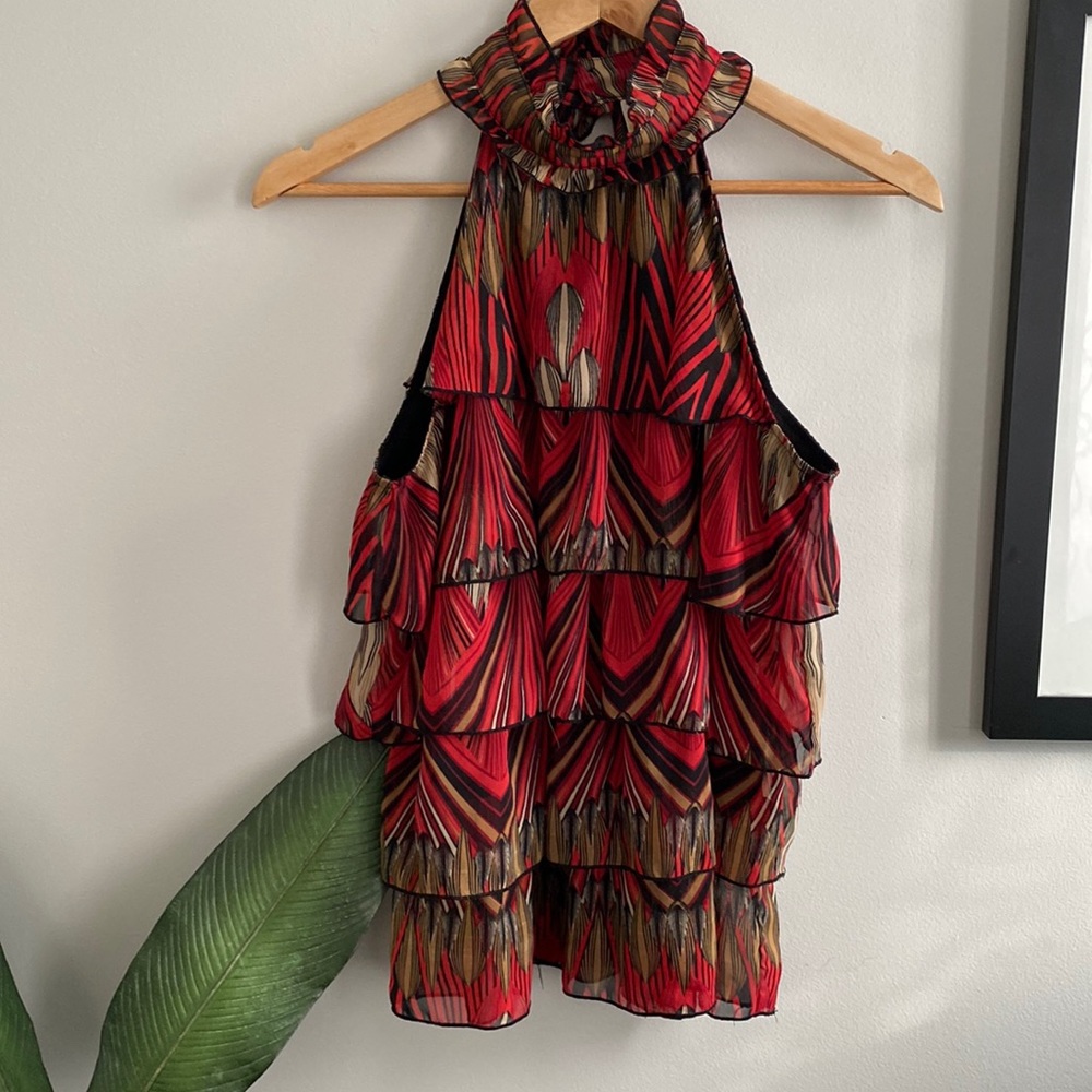 Y2K Does 60’s Groovy Layered Ruffle Top